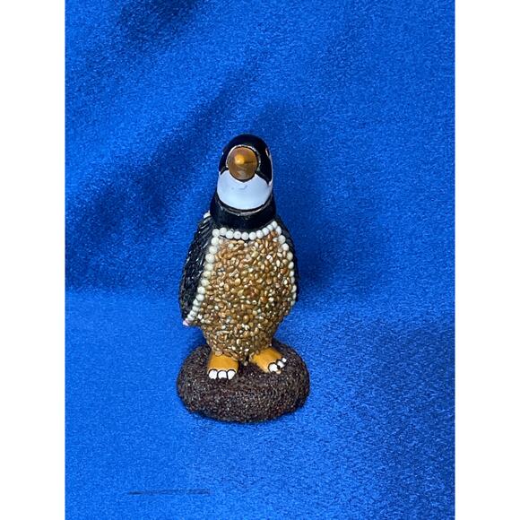 Small Pottery and Uruguay Seed Penguin Figurine - Picture 2 of 7